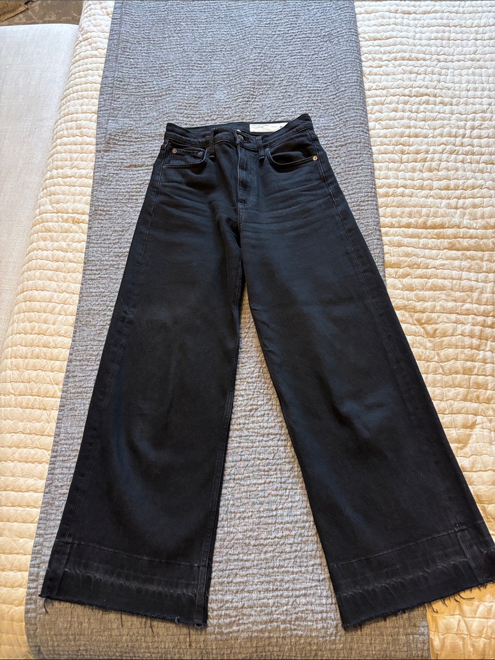 Rag & Bone Andi High-Rise Black Wide-Leg Jeans